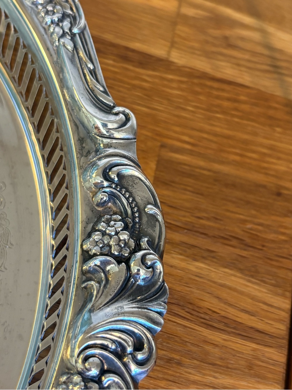 Vintage Wallace Baroque Silverplate Tray 13.25” - Picture 8 of 15